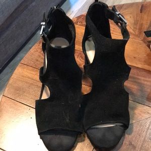 INC black suede shoes